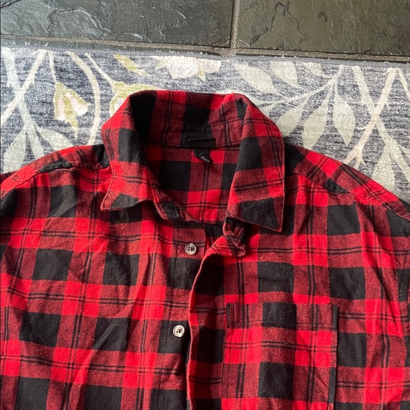 Art Class and E Land Flannels Red Black Plaid Button Down Shirt Size 8 Lot Boys - Picture 5 of 5